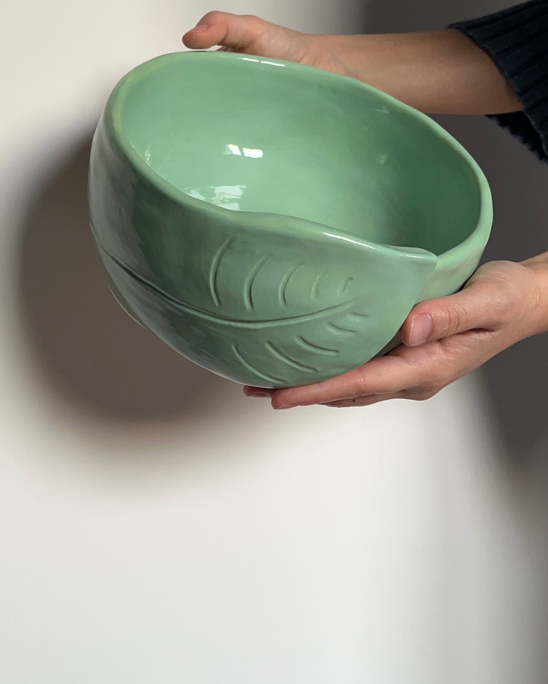 Handmade Ceramic Leaf Bowl | Green Bowl | Decorative Ceramics