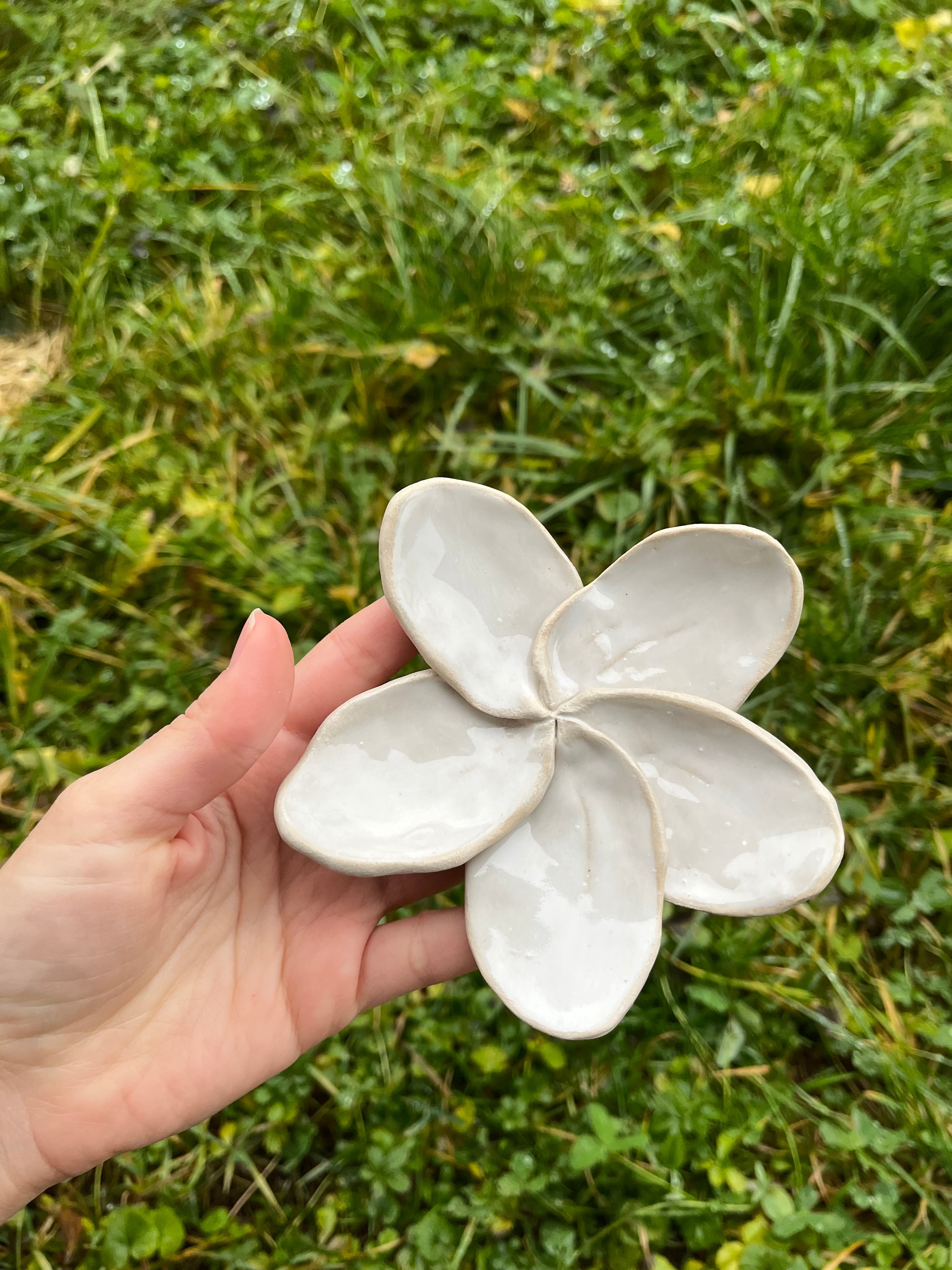 Handmade Flower Jewelry Plate | Ring Dish | Decorative Ceramic