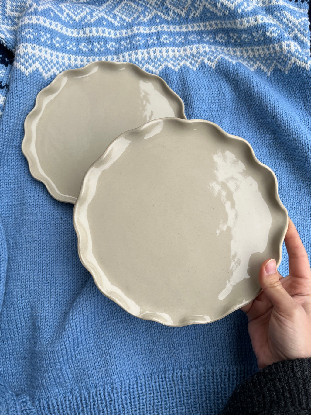 Handmade Ceramic Wavy Dinner Plate