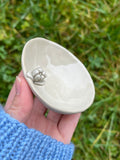 Small Handmade Jewelry Bowl With A Flower | Ring Dish | Decorative Ceramic