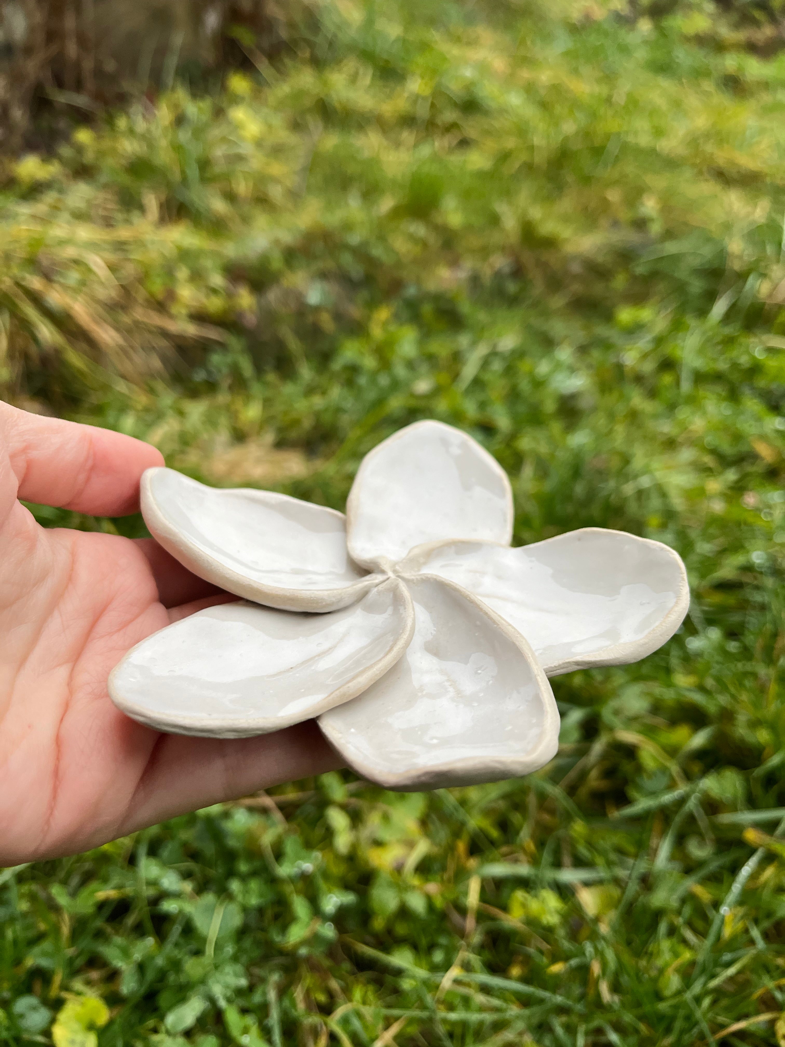 Handmade Flower Jewelry Plate | Ring Dish | Decorative Ceramic