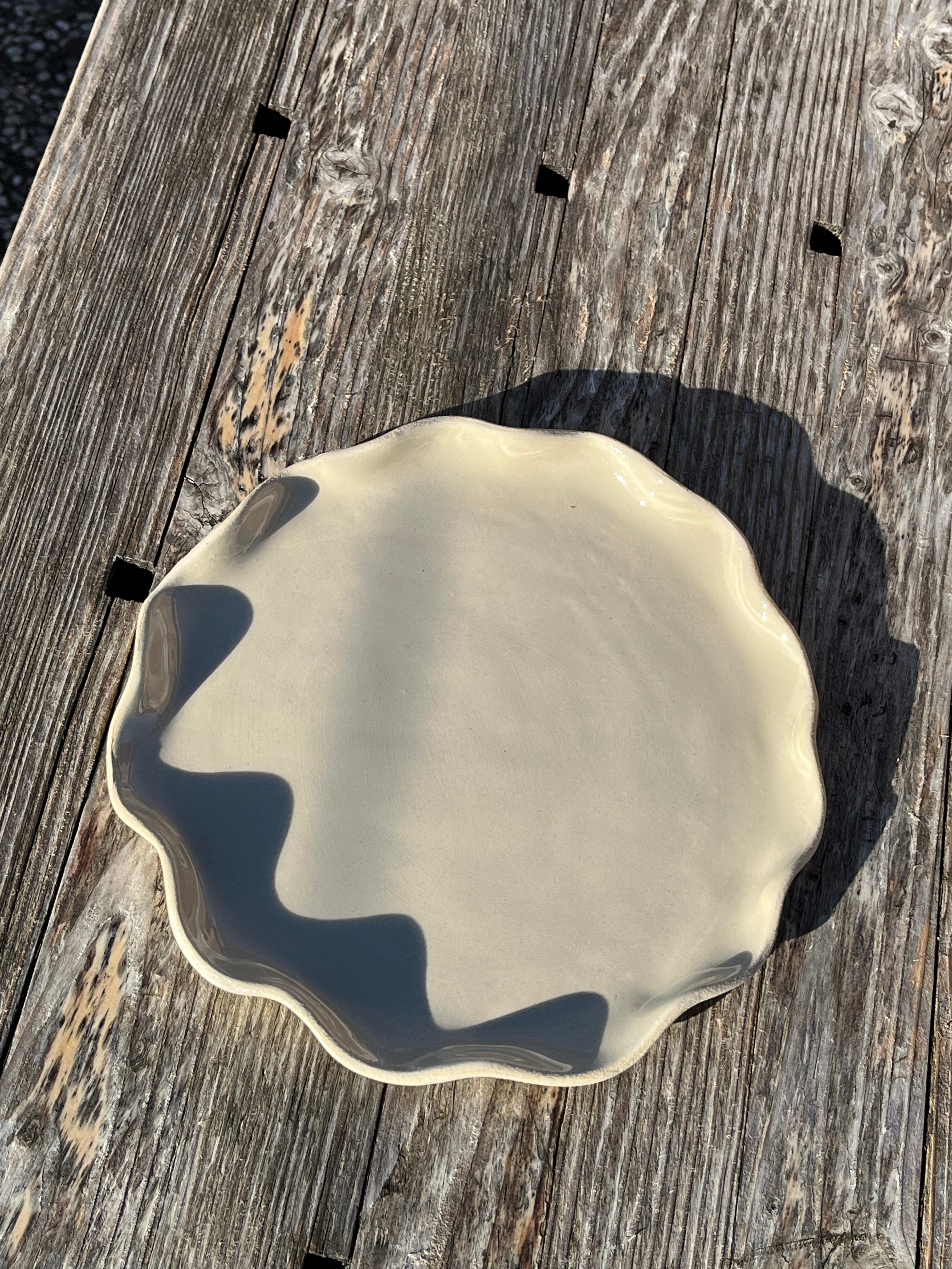 Handmade Ceramic Wavy Dessert Plate