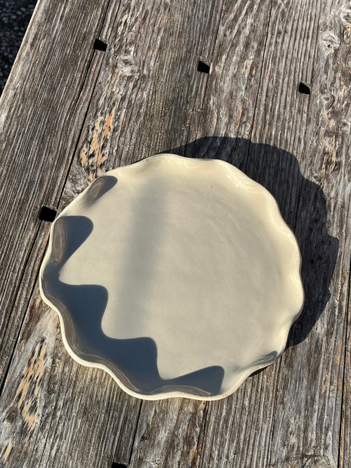 Handmade Ceramic Wavy Dessert Plate