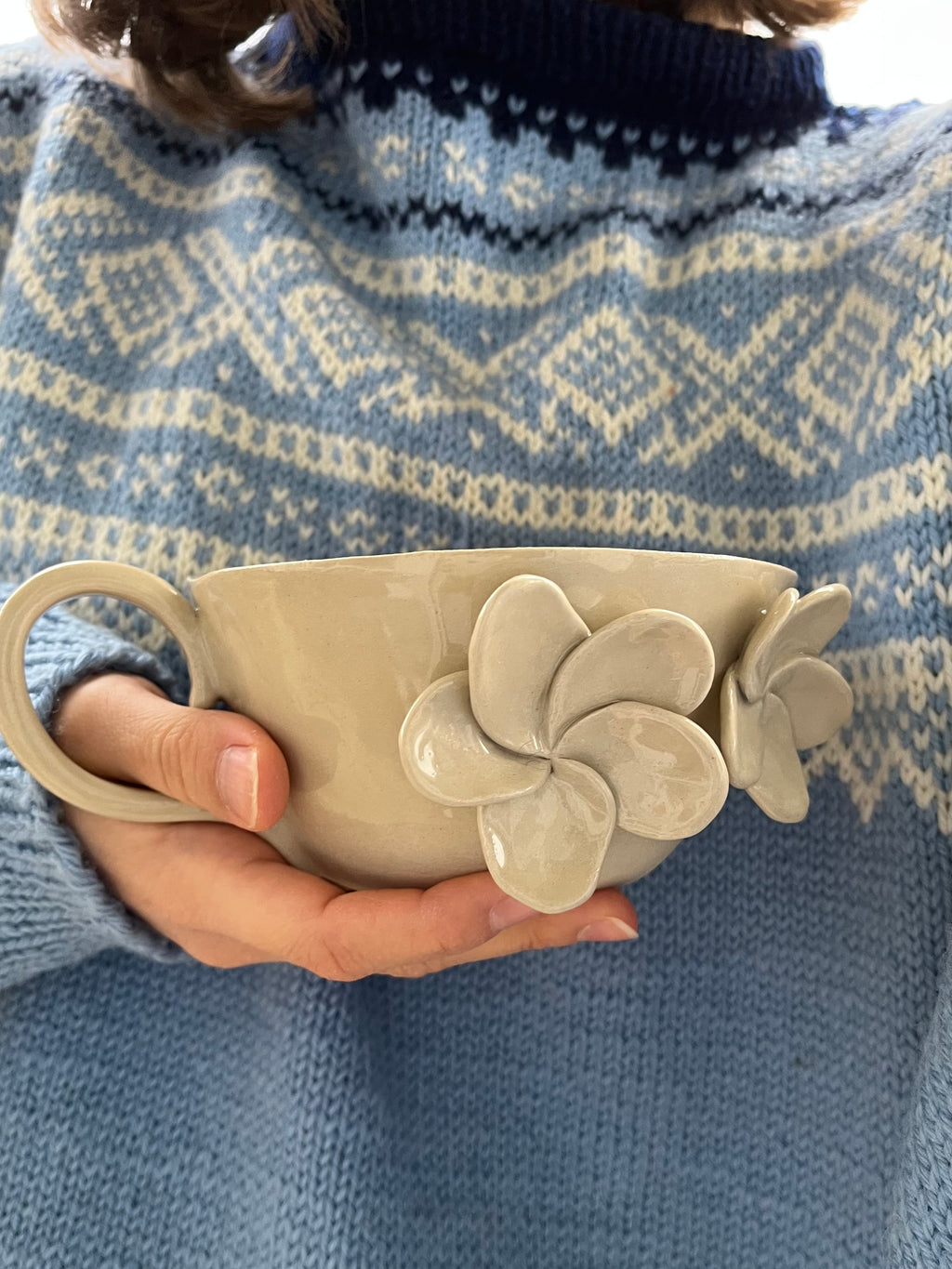 Custom Ceramic Flower Mug | Handmade ceramics | 500ml & 350ml