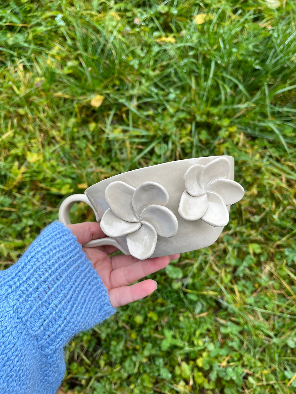 Custom Ceramic Flower Mug | Handmade ceramics | 500ml & 350ml
