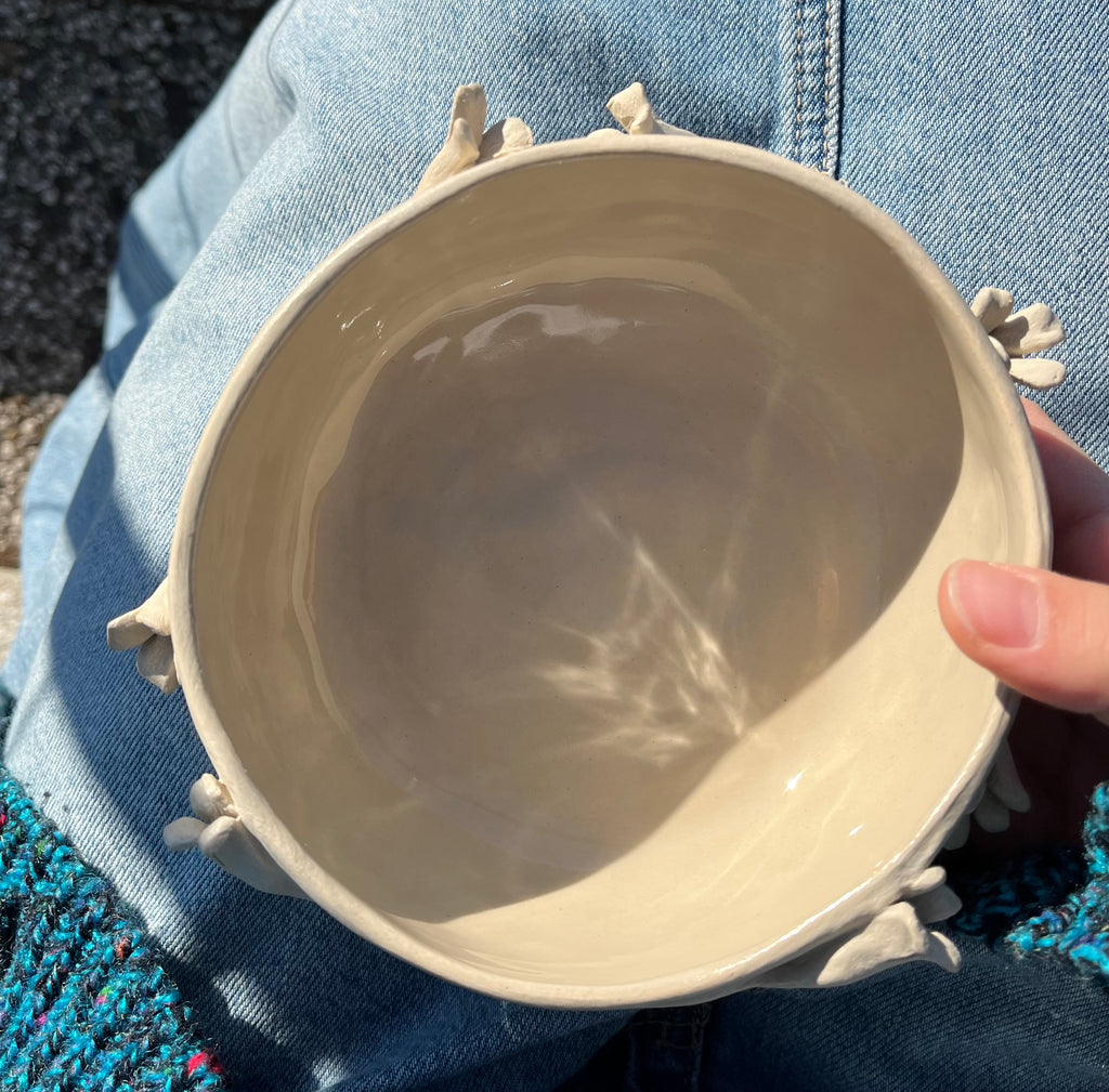 Handmade Ceramic Decorative Bowl With Flowers