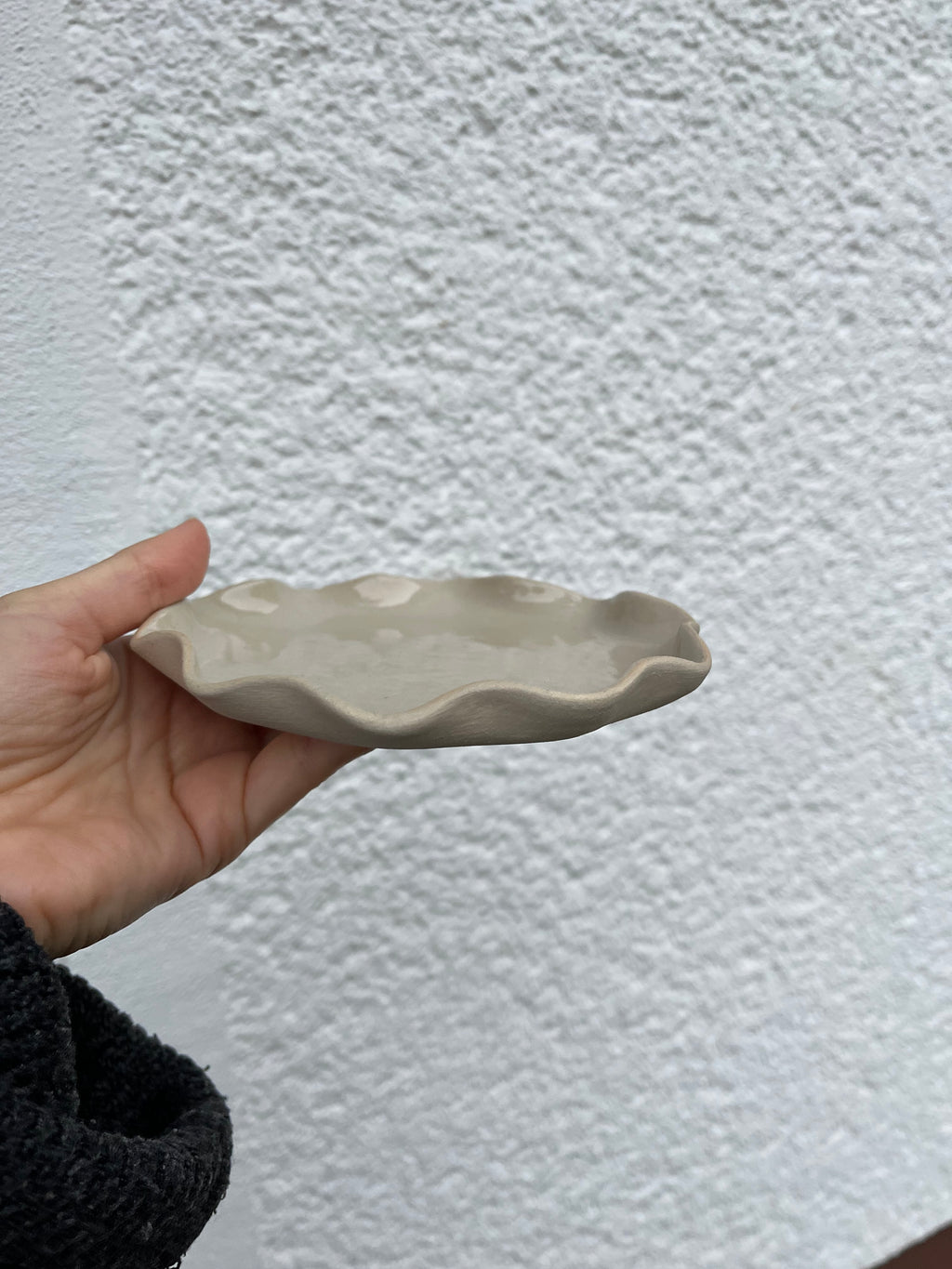 Small Handmade Ceramic Wavy Plate | Small Dessert Dish
