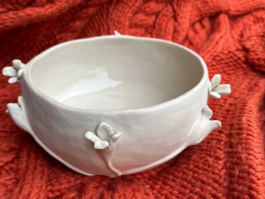 Handmade Ceramic Decorative Bowl With Flowers