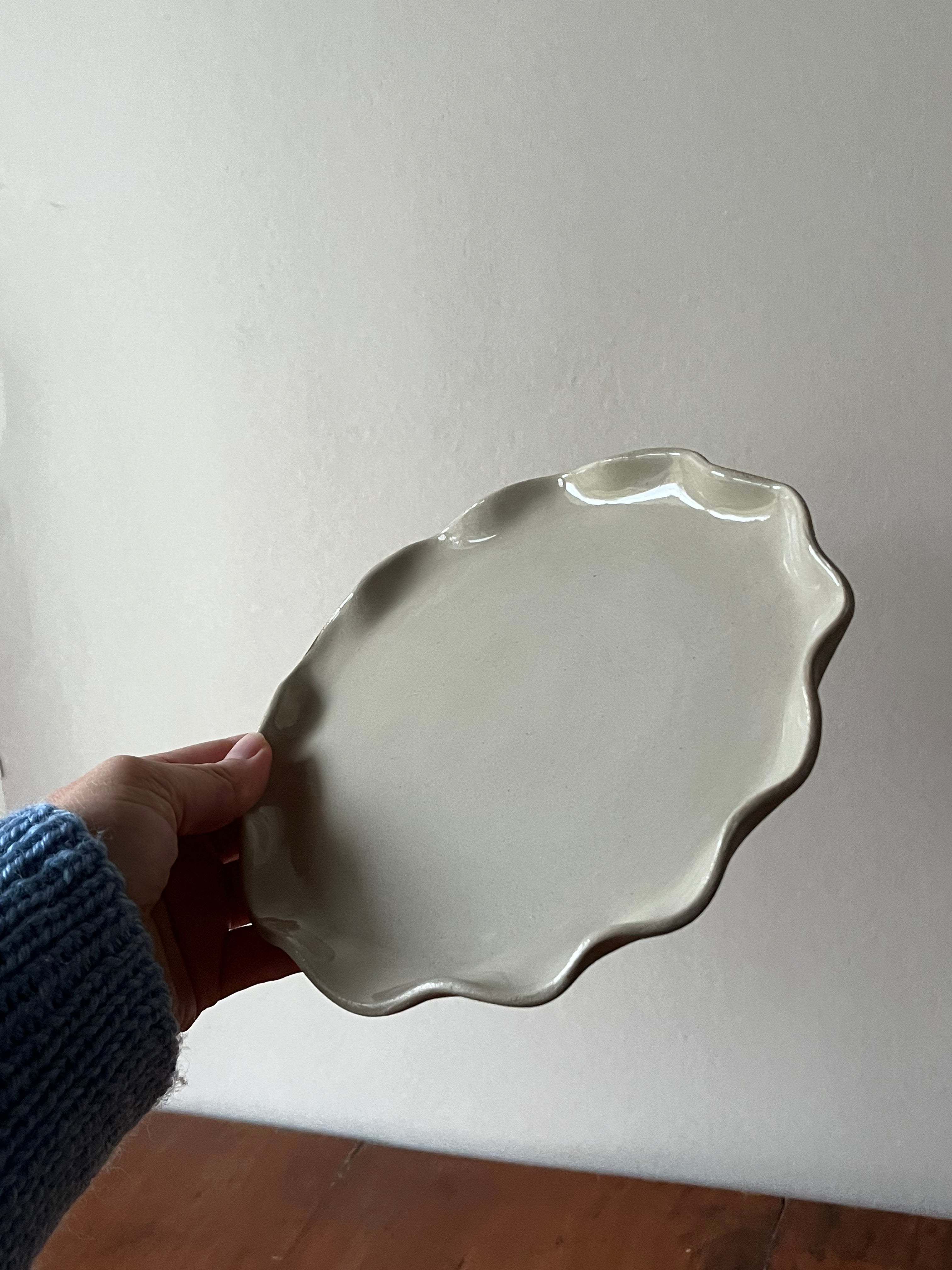 Handmade Ceramic Wavy Dessert Plate