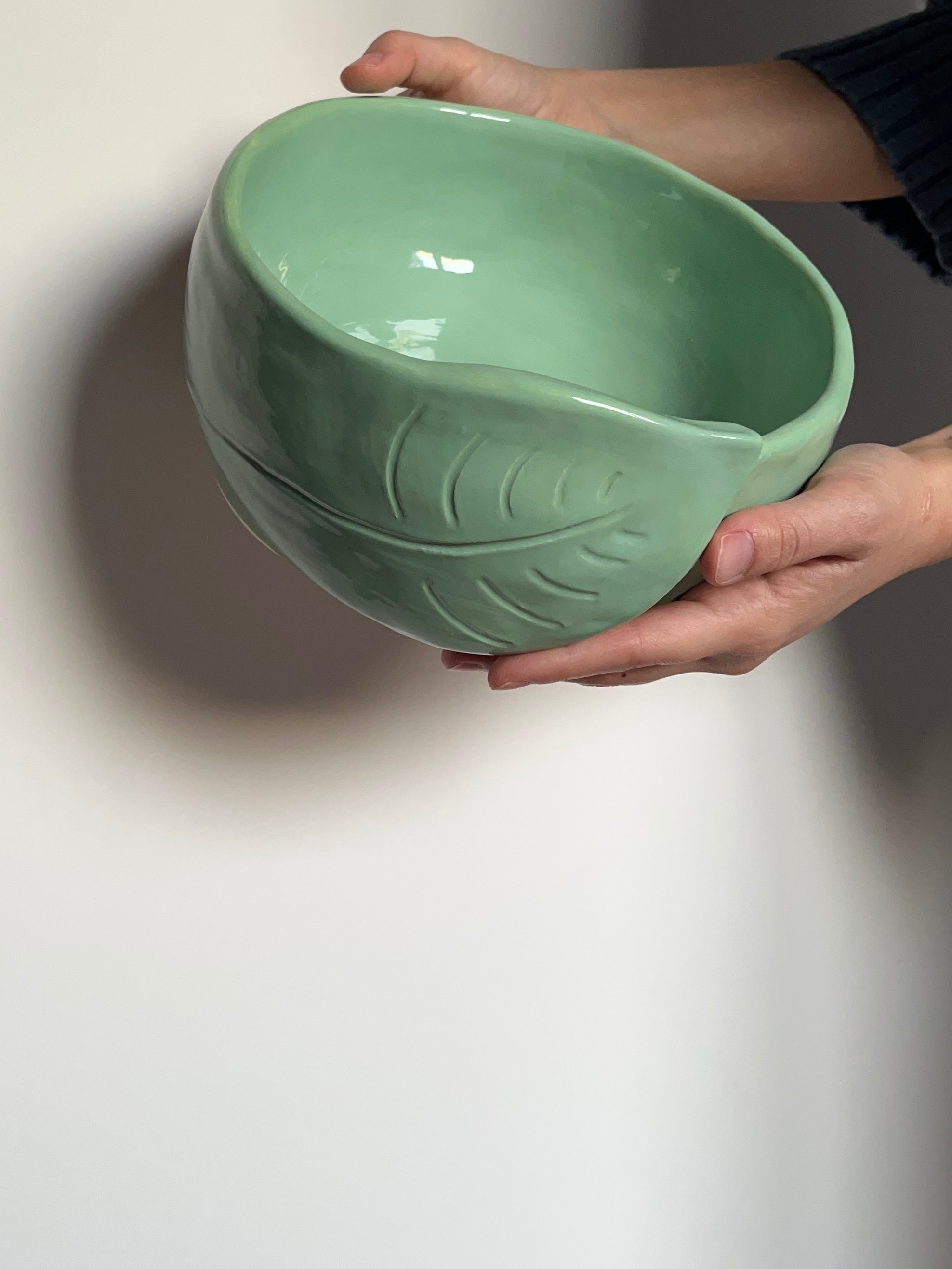 Handmade Ceramic Leaf Bowl | Green Bowl | Decorative Ceramics
