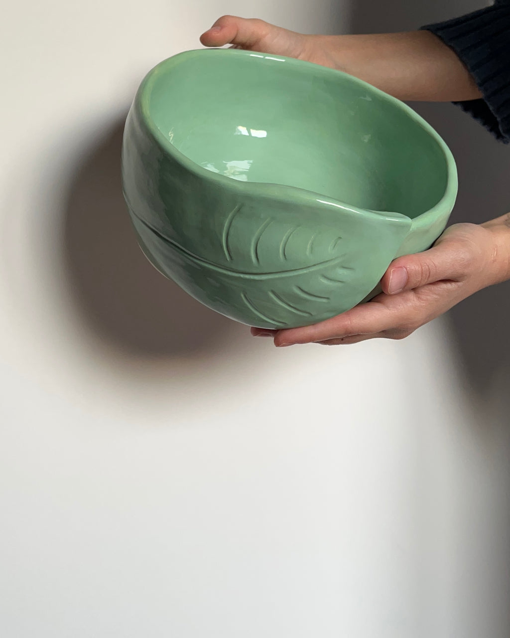 Handmade Ceramic Leaf Bowl | Green Bowl | Decorative Ceramics
