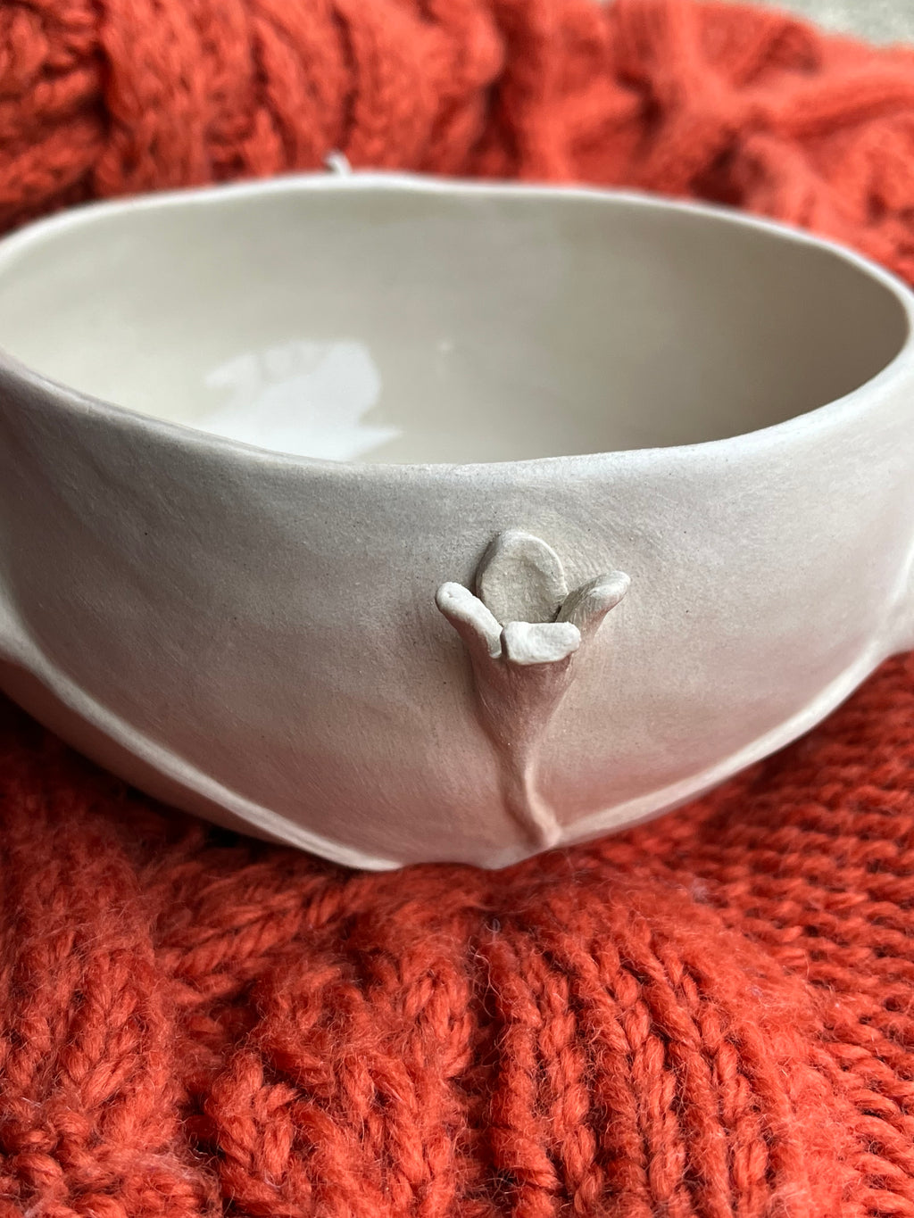 Handmade Ceramic Decorative Bowl With Flowers